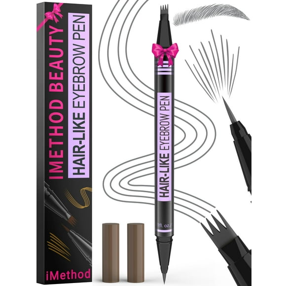 Bolígrafo de cejas iMethod Magic 2 en 1, impermeable, dura todo el día, gris