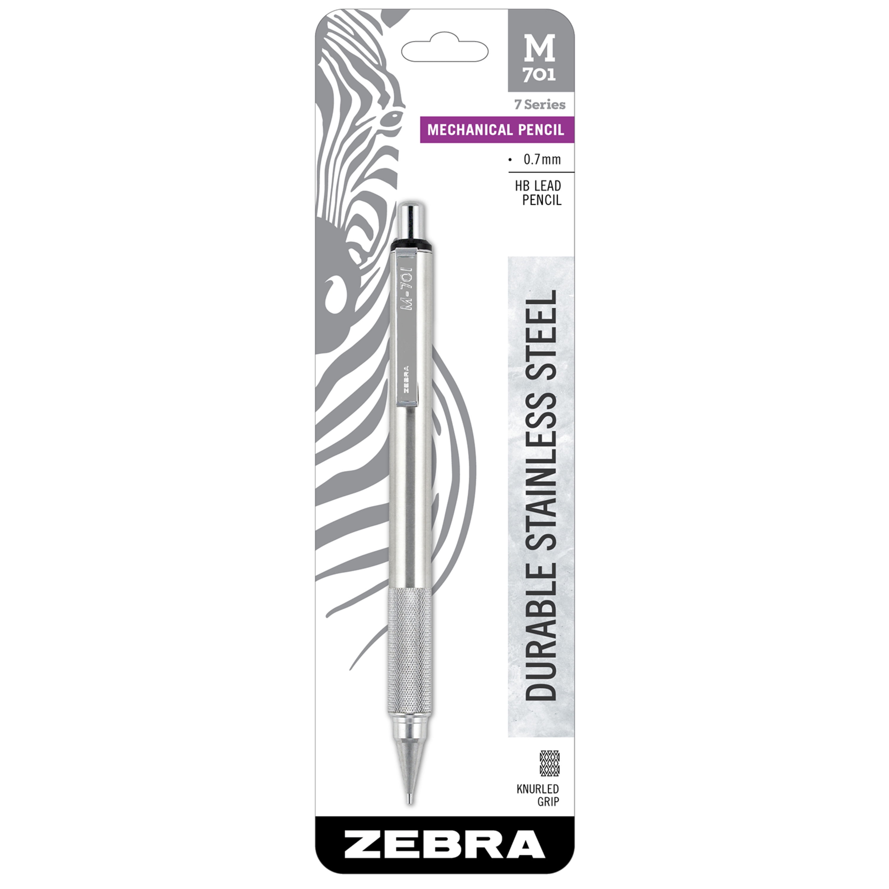 Zebra Mechanical Pencil M301 0.5mm HB Lead Durable Stainless Steel 2pk