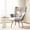 Grey, variant on Living Room Accent Chair Modern High Backrest Armchair, Plaid Bohemian Style Arm Chairs for Bedroom Waiting Room, Grey