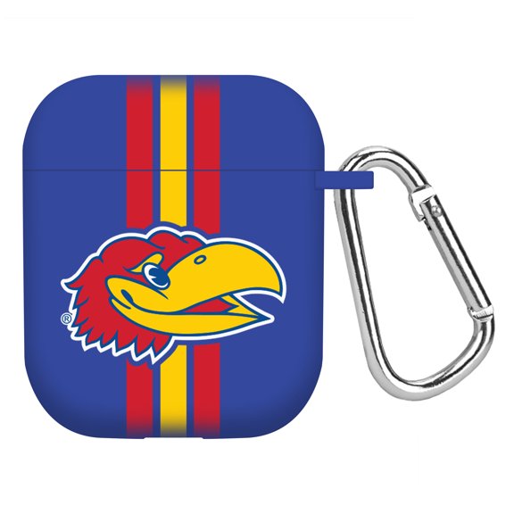 Kansas Jayhawks HD Case Cover Compatible with Apple AirPods Gen 1 & 2 (Stripes) by Affinity Bands