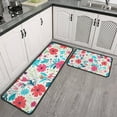 thumbnail image 2 of Pioneer Flower Floral Print Pattern Kitchen Rugs Sets Of 2,Anti Fatigue Kitchen Mat Rugs Non Slip Washable,Decorative Kitchen Floor Mats for Kitchen,Sink,Laundry,17"X30"+17"X47", 2 of 7