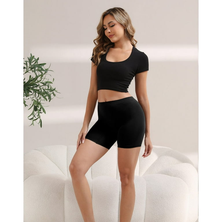 Eternal Blue Love High Waisted Slip Shorts for Women, 6.7" Inseam  Anti-Chafing Under Dress Shorts 4-Pack(L,Basics) - Walmart.com