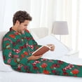 thumbnail image 6 of KLL red and green bow tie Sleepwear Mens Flannel Pajamas,Long Cotton Pj Set-X-Large, 6 of 7