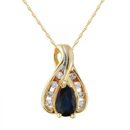 Foreli 0.58 CTW Sapphire And Diamond 10k Yellow Gold Necklace