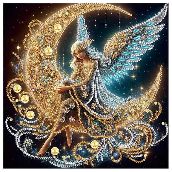 BESTSKY 5D Special Shape Angel Fairy Diamond Art Painting Kits for Adults, DIY Crystal Rhinestone Art Craft for Beginners, Home Wall Decor 11.8x11.8Inch