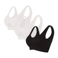 thumbnail image 2 of qolati 3 Pack Sports Bras for Women Seamless Wireless Comfort Bra Full Coverage U Neck Light Supportive Bralette Breathable Push Up Soft Stretchy T Shirts Bras,Black,XXXXL, 2 of 9