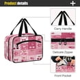 thumbnail image 4 of Travel Hanging Toiletry Bag with 4 Zipped Compartments Waterproof Makeup Accessories Spacious Cosmetic Bag Cherry Pattern with Bows Medium, 4 of 9