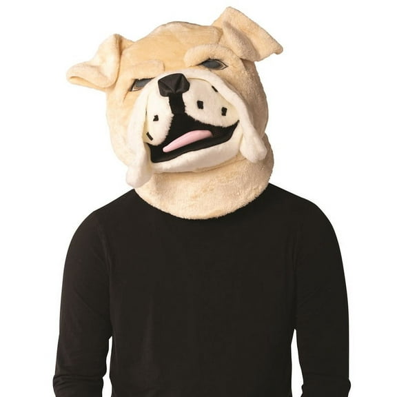 Rasta Imposta Bulldog Mascot Head Halloween Costume, Men and Women, Beige, One Size, R7784-OS