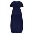 thumbnail image 3 of Frostluinai Women's Plus Size Maxi Dress Casual Long Dresses Plus Size Women Casual O-Neck Summer Short Sleeve Solid Loose Pocket Long Dress, 3 of 4