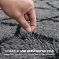 thumbnail image 6 of 6x9 Area Rug for Living Room, Grey Fluffy Rug for Bedroom, Geometric Shag Soft Carpet for Kids Aesthetic, Non Slip Plush Shaggy Floor Mat for Teen Nursery Playroom Dorm, Grey/Black, 6 of 16