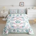thumbnail image 2 of Erosebridal Teen Blue Flower Bedding King Comforter Set,Exotic Style Comforter Sets King Size,Botanical Room Decorative,Reversible,Microfiber,3 Pieces, 2 of 8
