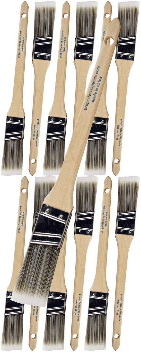 12 EA 3" PRO USA MADE CHINA BRISTLE PAINT BRUSH FOR OIL BASED PAINTS & STAINS 