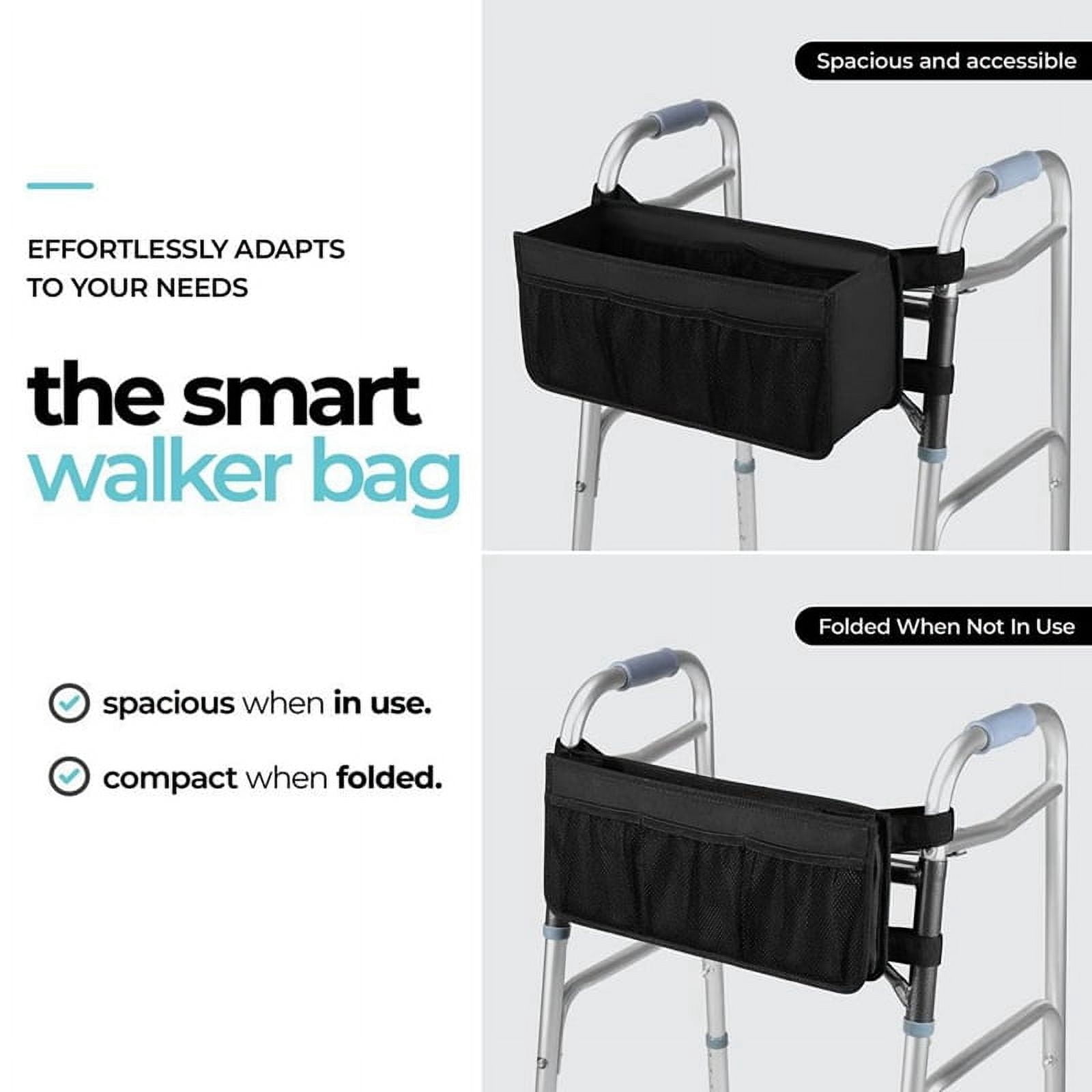 Walker Basket Walker Bag Water Walker Cup Holder Walker Basket for Folding Walker Foldable Walker Storage Bag