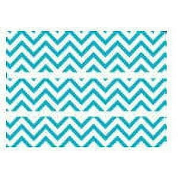 Blue and White Chevron Edible Photo Image Cake Border Decoration