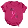 thumbnail image 4 of T-shirt Décontracté à Manches Courtes et Col Rond pour Femmes avec Design Inspirant de Sensibilisation au Cancer, Coupe Ample et Confortable, 4 of 4