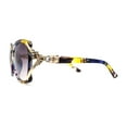 thumbnail image 3 of Womens Rhinestone Bling Ribbon Arm Butterfly Plastic Sunglasses Blue Yellow Smoke, 3 of 4