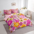 thumbnail image 3 of Homewish Colorful Flower Dasiy 7-Piece Twin Bedding Sets,Kawaii Floral Bedding Comforter Set,Pink Yellow Sheet Sets For Girls Teens,Ultra Soft Home Decor Reversible, 3 of 8