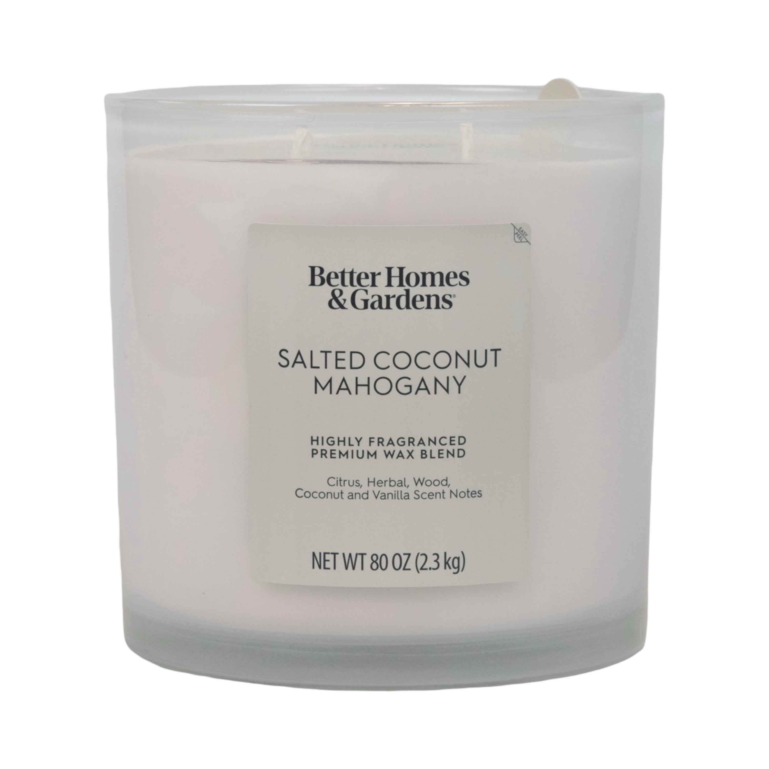 Better Homes & Gardens Salted Coconut Mahogany Scented 4-Wick Large Oversized Jar Candle 80oz.
