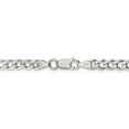 thumbnail image 3 of 925 Sterling Silver High Polished 6mm Solid Plain Curb Link Chain w/ Lobster Clasp - 30", 3 of 5