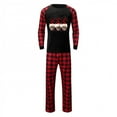 thumbnail image 2 of Odeerbi Christmas Pajamas for Family Plaid Holiday Long Sleeve Family Christmas Pajamas Matching Sets Dad Fashion Casual Print Sleepwear Xmas Family Matching PJs Set Black, 2 of 4