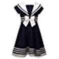 thumbnail image 3 of Young Girls Navy Sailor Dress Nautical (16, Navy), 3 of 6