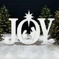 thumbnail image 2 of Best Choice Products 46in Outdoor JOY Christmas Nativity Decoration w/ Weather Resistant PVC, Ground Stakes - White, 2 of 8