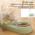 thumbnail image 4 of Comedero para gatos con doble elevación, inclinable 15°, antivómitos, 3 en 1, automático, con depósito de agua, disponible para gatos y cachorros (verde), 4 of 5