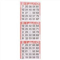 American Games Bingo Paper Game Cards - 3 cards - Red - 1000 cards per pack, Made in USA