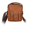 thumbnail image 3 of Bolso de hombro con correa ajustable, estilo vintage, de piel sintética, de gran capacidad. Marrón, 3 of 9