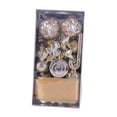 thumbnail image 3 of Conjunto de 30 adornos navideños para fiestas, año Nuevo, cumpleaños o cualquier otra ocasión. Decoraciones navideñas, recuerdos de fiesta. Oro, 3 of 9