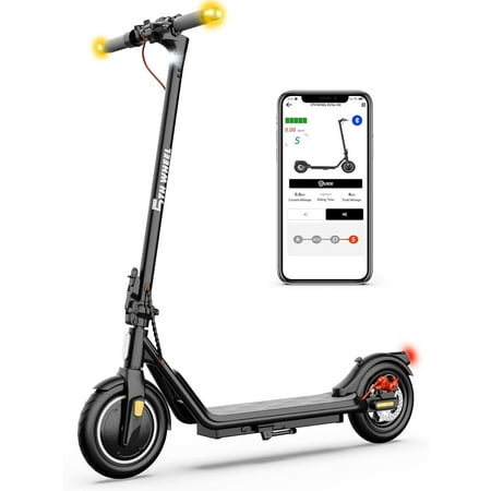 5TH WHEEL V20 Pro Electric Scooter, 10" Solid Tires, 350W Motor & 18 MPH, Turn Signals and Dual Brakes, APP Control & E-Lock, Portable and Foldable Commuter Electric Scooter for Adult