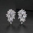thumbnail image 5 of Pendientes de boda para novias, damas de honor, pendientes de tuerca con circonita cúbica de cristal para mujer, baile de graduación brillar  Electrónica, 5 of 5