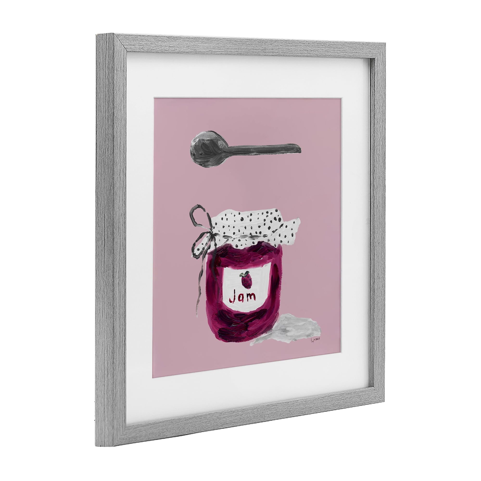 Stupell Industries Jam Jar over Blush Gray Framed Print Under Glass, design by Lucille Price