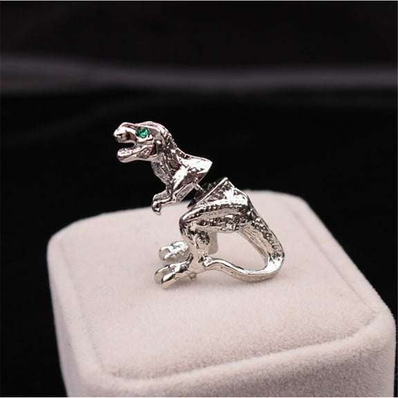 Latrodar Stereo Small Dinosaur Fashion Personality Piercing Ear Earrings Silver up to 30% Off