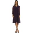 thumbnail image 1 of DressBarn Robe de Jour Embellie Prune Femmes avec Veste Transparente - 6, 1 of 1
