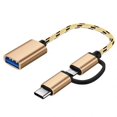 thumbnail image 2 of Câble adaptateur OTG de Type C 2 en 1, pour Samsung S10 S10 Xiaomi Mi 9, Android, MacBook, souris, manette de jeu, tablette, PC, câble USB OTG, 2 of 4