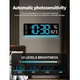 thumbnail image 4 of Digital Wall Clock, 16" Large Display Digital Clock with Remote Control, Auto-Dimming Wall Clock with Night Light, DST, Date Week,Temp for Living Room, Bedroom, Decor, Gift for Elderly, 4 of 8