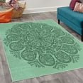 thumbnail image 2 of Oriental Decorative Rug, Abstract Round Mandala Designed with Flower Leaves and Stems Elements, Quality Carpet for Bedroom Dorm and Living Room, 6 Sizes, Sea Green, by Ambesonne, 2 of 4