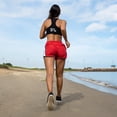 thumbnail image 4 of 5% Nutrition Rich Piana Women's Gym Shorts, Red Athletic Moisture-Wicking Workout Fitness Clothes, 4 of 5