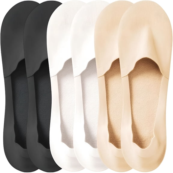 TELOLY Thin No Show Socks (Women 5-12), Made of Ice Silk Surface & Cotton on the Bottom