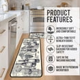thumbnail image 5 of Wine Kitchen Rugs Italian Kitchen Mats for Floor 2 Piece, Anti Fatigue Floor Mat for Kitchen, Kitchen Floor Mats for in Front of Sink and Kitchen Matt for Standing for Kitchen Decor 17"X30"+17"X47", 5 of 6