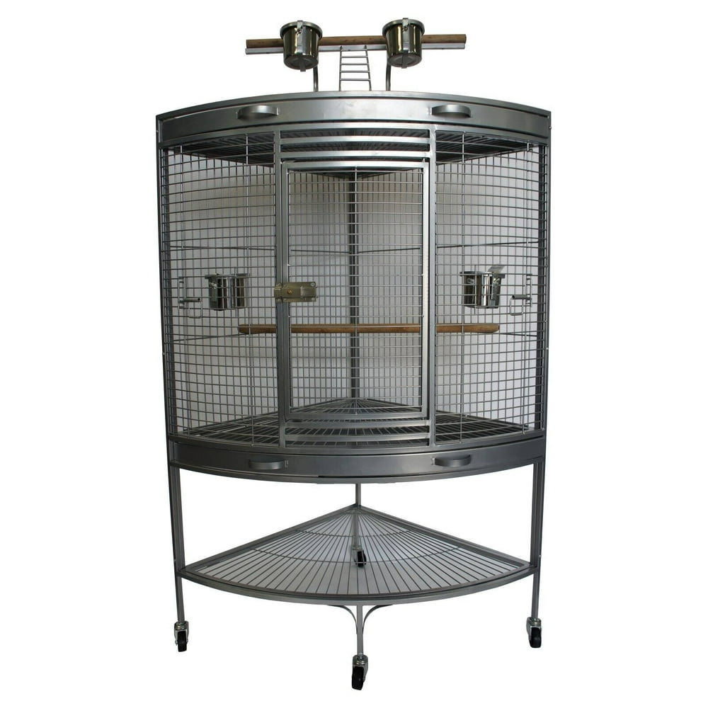 YML 3/4 in. Bar Spacing Corner Wrought Iron Bird Cage