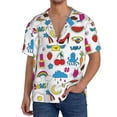 thumbnail image 3 of Honeii 's Summer for men's short-sleeved button-up collared shirt featuring a pocket, perfect for beach vacations, and travel adventures., 3 of 5