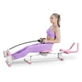 thumbnail image 3 of Ambifirner 4-in-1 Foldable Ab Machine - Rowing/Leg Press/Roman Chair Combo with Steel Frame & Pink ABS Design, Compact Home Gym Equipment, 3 of 10
