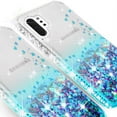 thumbnail image 4 of Samsung Galaxy Note 20 Case w/[Temper Glass] Cute Glitter Liquid Quicksand Floating Sparkle Bling Girls Women - Clear/Teal, 4 of 5