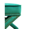 thumbnail image 3 of Reese Green Velvet Ottoman, 3 of 7