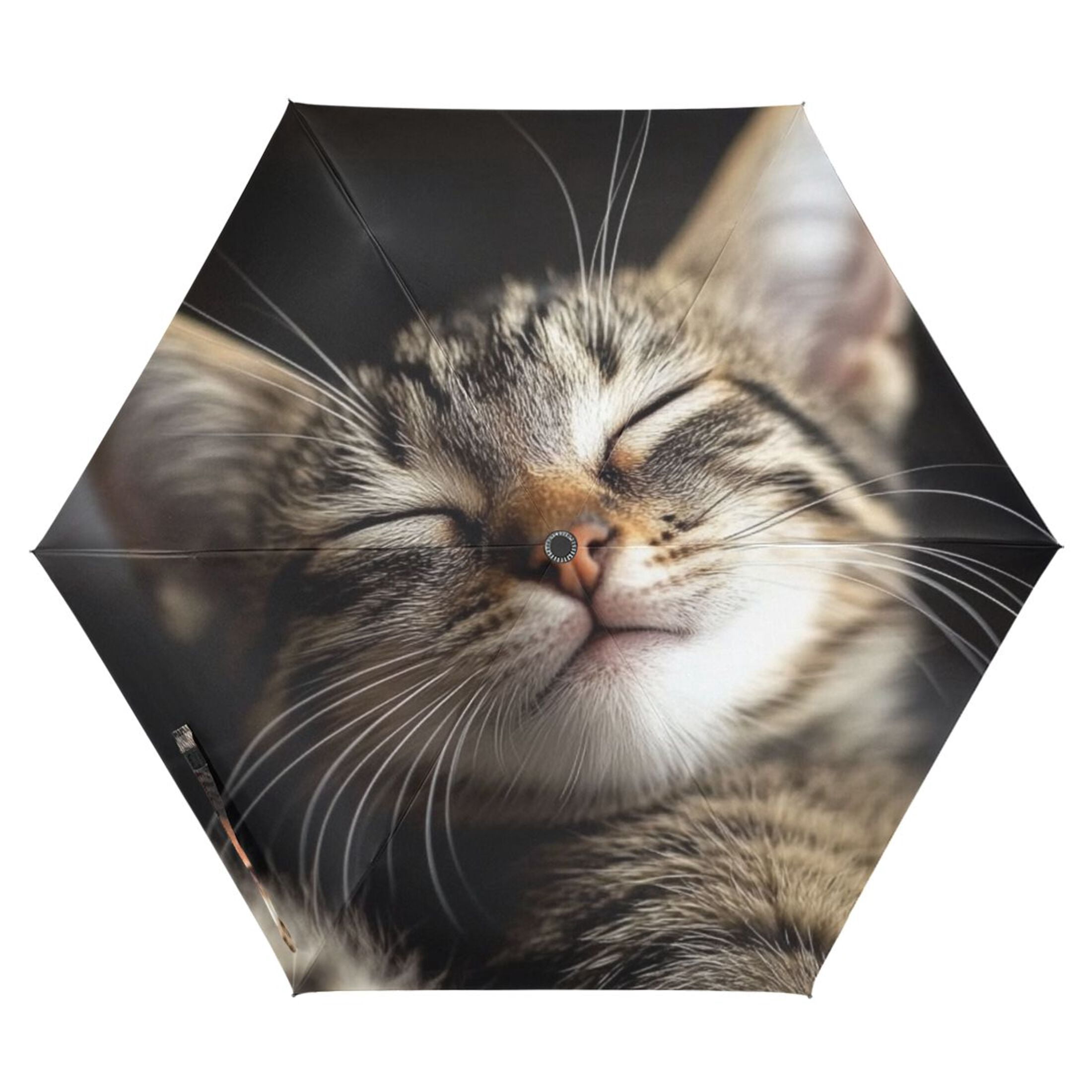 Cute Cats Wink All Weather Umbrella Triple Folding Parasol 6 Ribs UV Protection Portable