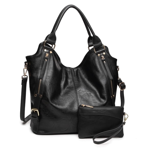Bolso de mano ITSCOSY de piel sintética a la moda con hombros holgados, negro