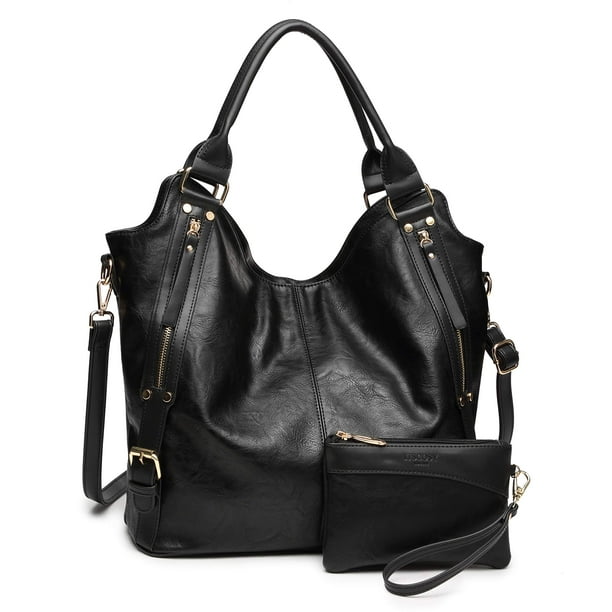 Bolso de mano ITSCOSY de piel sintética a la moda con hombros holgados, negro