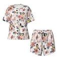 thumbnail image 4 of Naloa Rose Flowers Women's Short-Sleeved Pajama Set, Loungewear, Summer pajamas, Breathable Cozy - Medium, 4 of 9